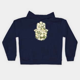 Watercolor Flower-Filled Hamsa for an Evil Eye Protection Kids Hoodie